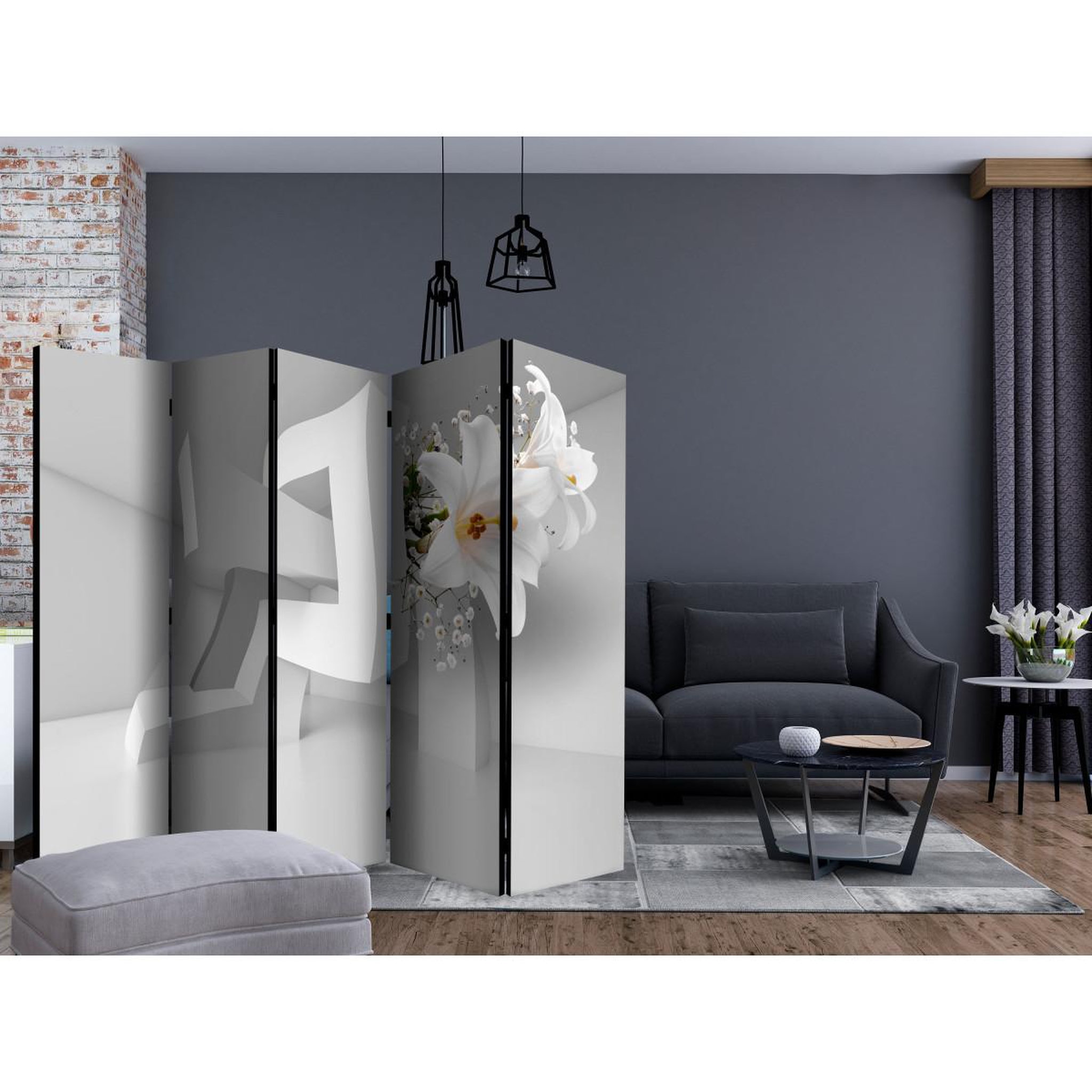 Voir la diapositive 2 : Paris Prix Paravent 5 volets  twisted illusion  172x225cm