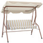 Voir la diapositive 1 : OUTSUNNY Balancelle de jardin 3 places coussins assise dossier beige blanc rayé