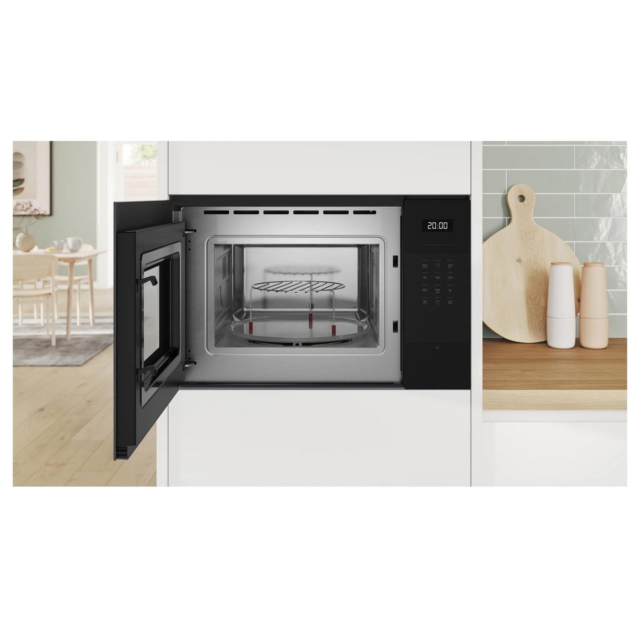 Voir la diapositive 4 : BOSCH Micro-ondes gril encastrable 25l 900w noir - BEL554MB2