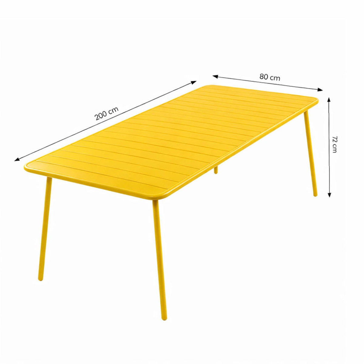 CONCEPT USINE Table de jardin 8-10 places 200cm jaune BERGAME