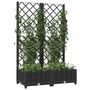 Voir la diapositive 3 : VIDAXL Jardiniere avec treillis Noir 80x40x121,5 cm PP