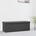 VIDAXL Banc de rangement pliable Gris PVC