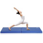 Voir la diapositive 2 : HOMCOM Tapis de gymnastique yoga pilates fitness pliable portable grand confort 180L x 60l x 5H cm revêtement synthétique bleu
