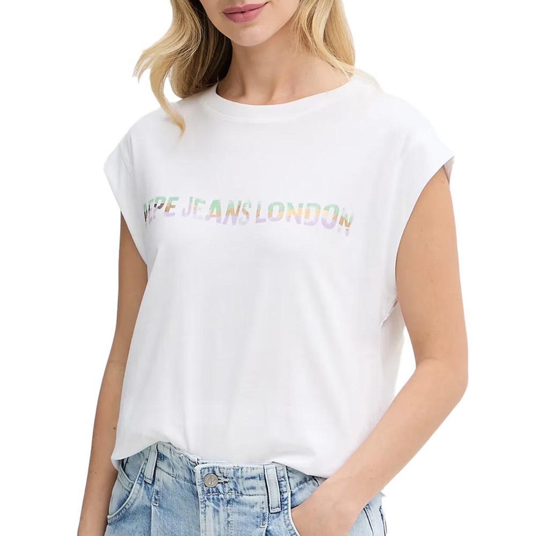 Pepe Jeans T-shirt Blanc Femme Pepe Jeans Aurore. Coloris disponibles : Blanc