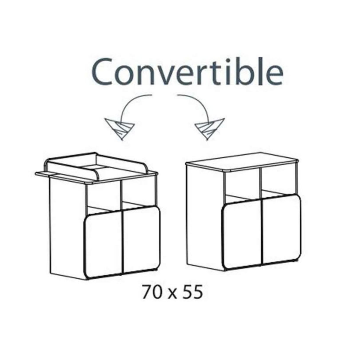 Paris Prix Commode Plan à Langer  Pitt  110cm Blanc & Gris