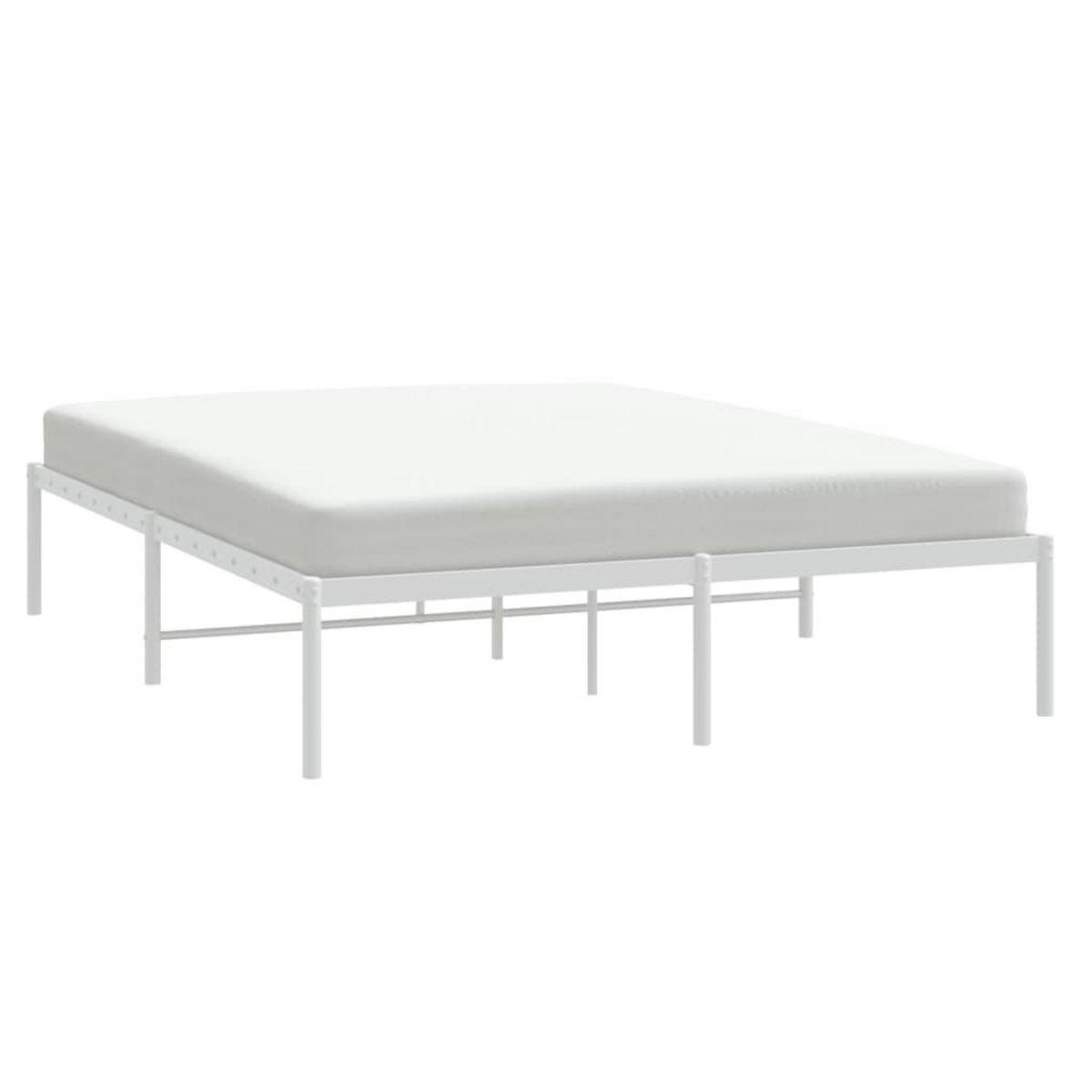 VIDAXL Cadre de lit metal sans matelas blanc 160x200 cm