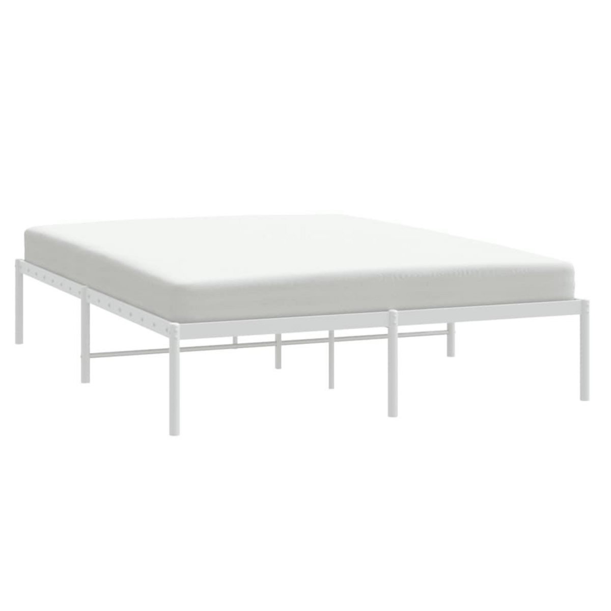 VIDAXL Cadre de lit metal sans matelas blanc 160x200 cm