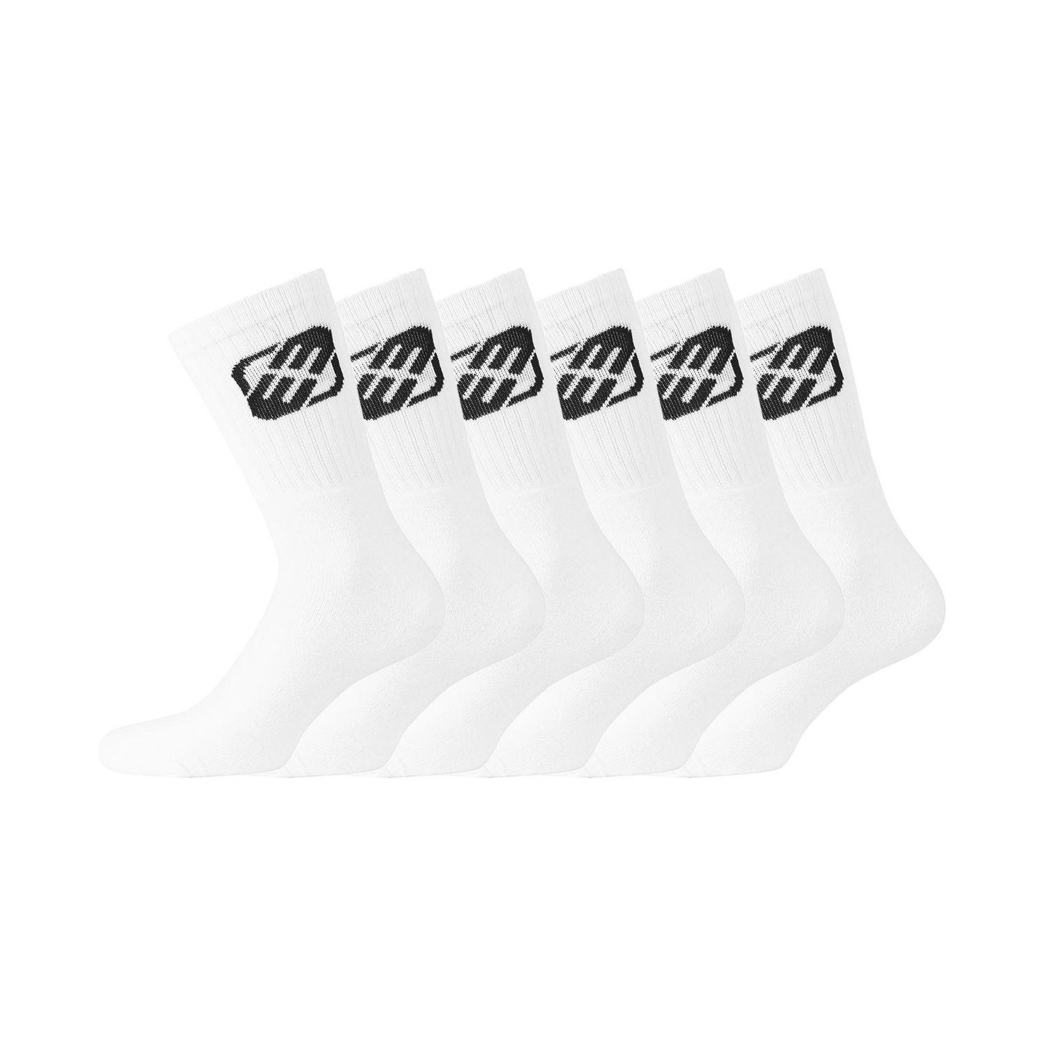 FREEGUN Lot de 6 Paires de Chaussettes Tennis homme. Coloris disponibles : Blanc