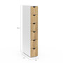 Voir la diapositive 5 : ID MARKET Tour de rangement 6 tiroirs WILO sur roulettes colonne gain de place blanc et façon hêtre