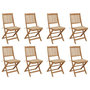 Voir la diapositive 1 : VIDAXL Chaises pliables d'exterieur et coussins lot de 8 Bois d'acacia