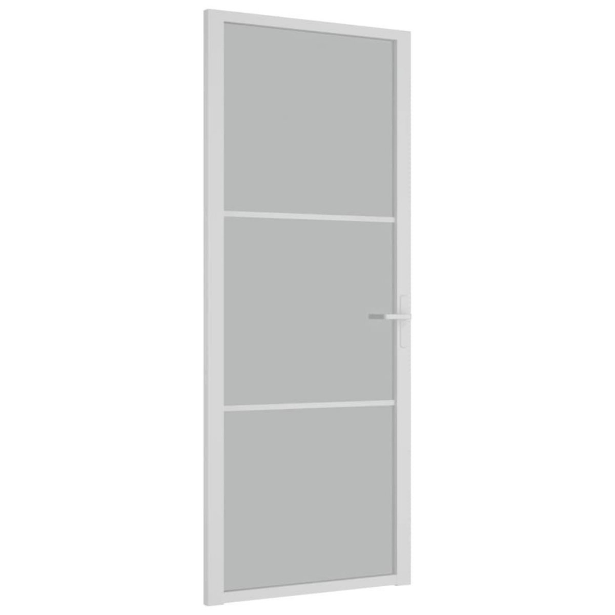 VIDAXL Porte interieure 83x201,5 cm Blanc Verre mat et aluminium