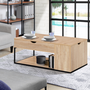 Voir la diapositive 5 : ID MARKET Table basse plateau relevable rectangulaire DETROIT avec coffre design industriel