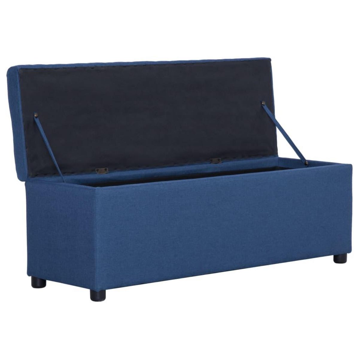 VIDAXL Banc avec compartiment de rangement 116 cm Bleu Polyester