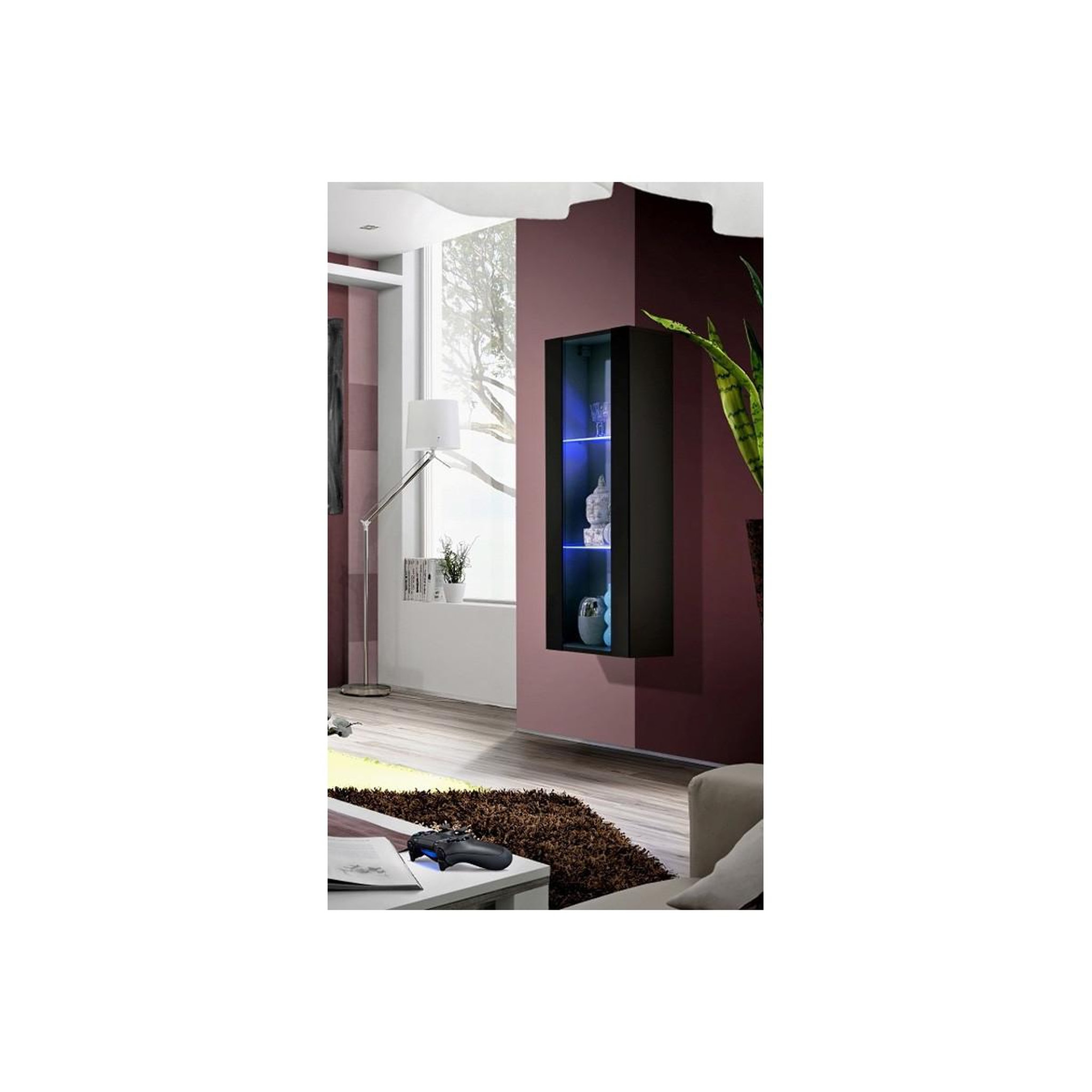 Voir la diapositive 2 : Paris Prix Vitrine led murale design  fly a2  126cm noir