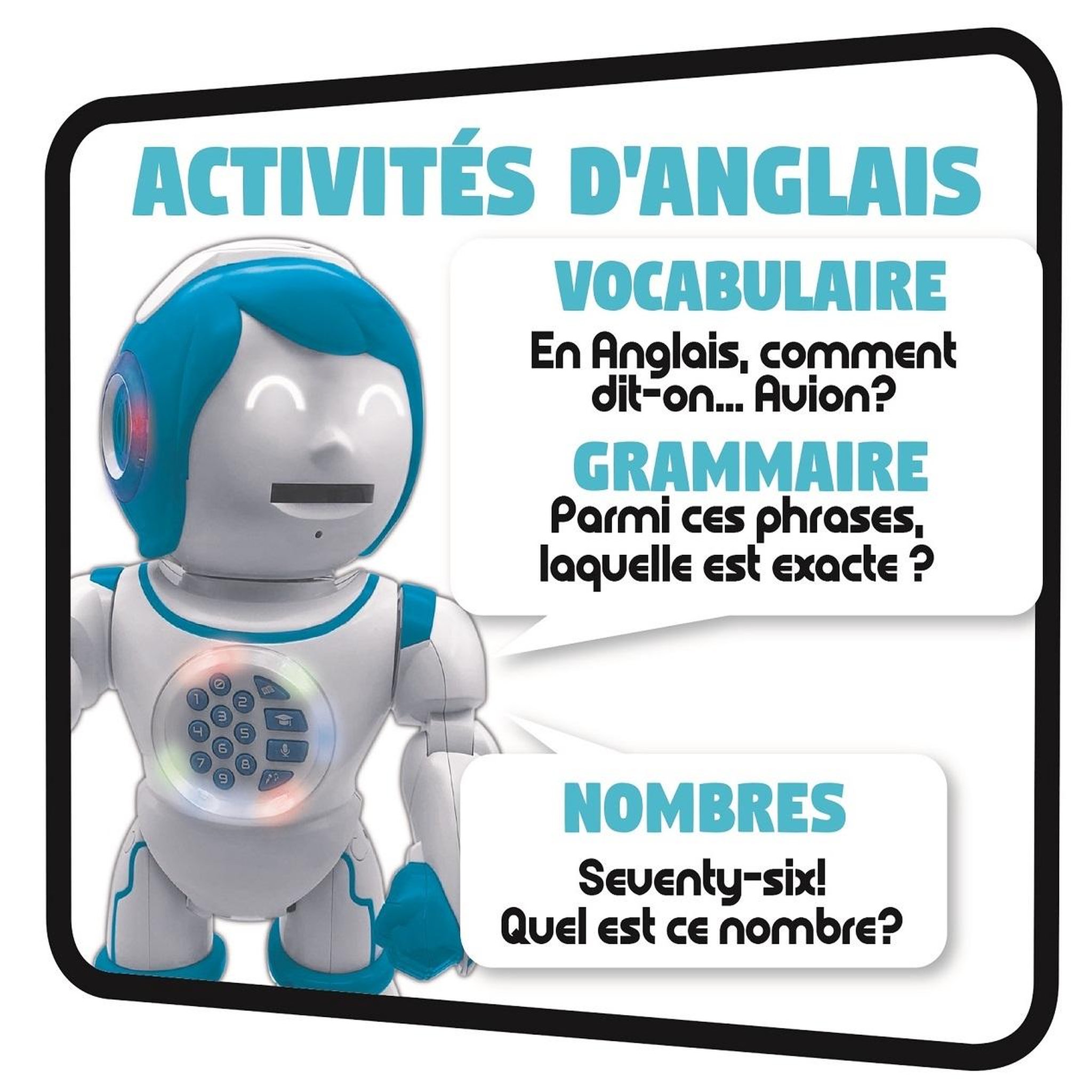 Voir la diapositive 6 : Lexibook POWERMAN KID Mon Robot Ludo-Educatif Bilingue (Français/Anglais)