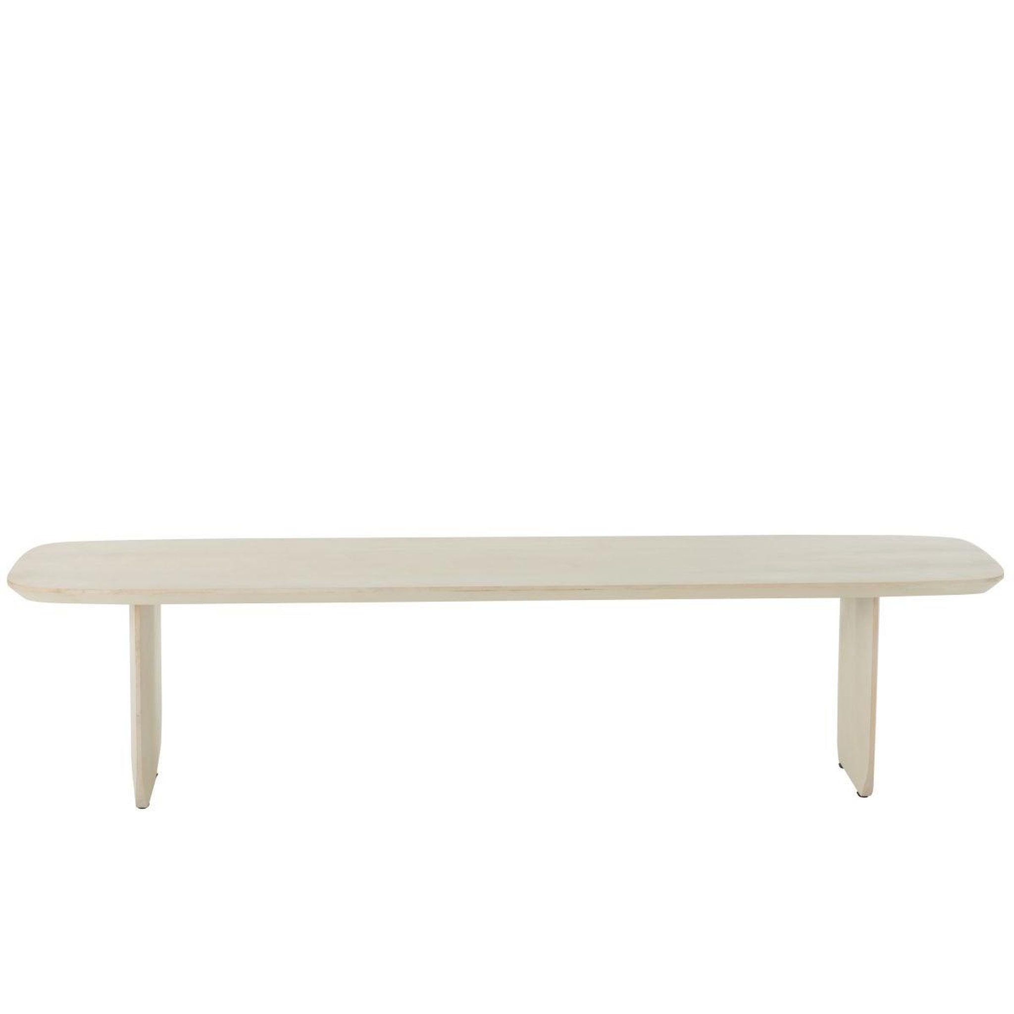 Voir la diapositive 2 : J-LINE Banc en bois  william  190cm blanc