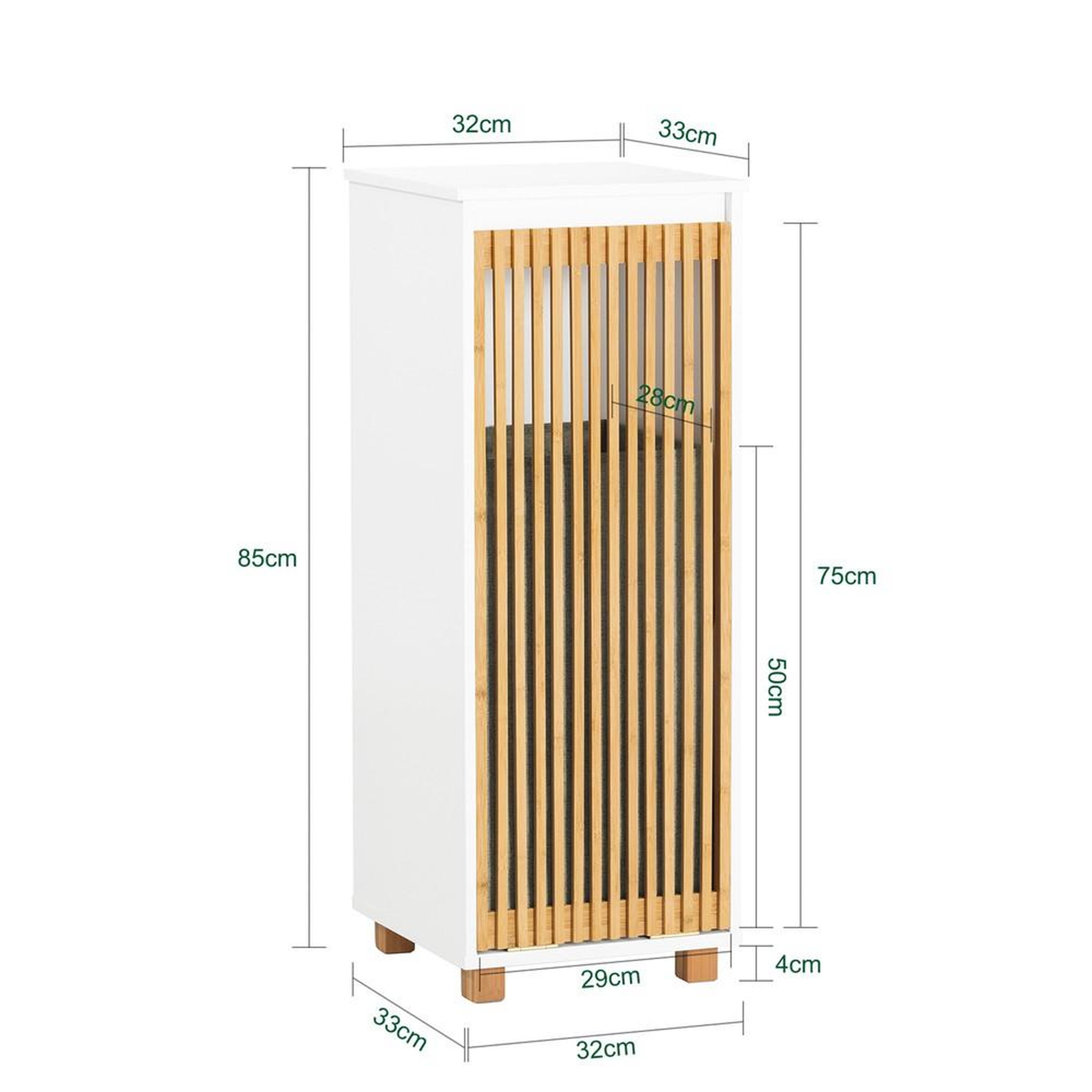 Voir la diapositive 3 : SOBUY SoBuy - Meuble De Buanderie à une porte - Blanc - 33x32x85cm - Nordique - BZR126-W