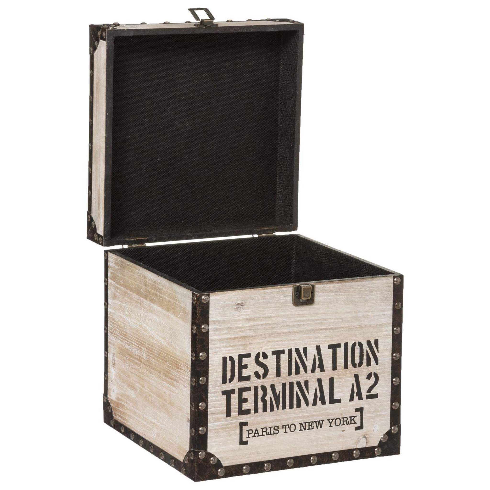 Voir la diapositive 4 : ATMOSPHERA 3 Malles carrées design bois Factory - Marron