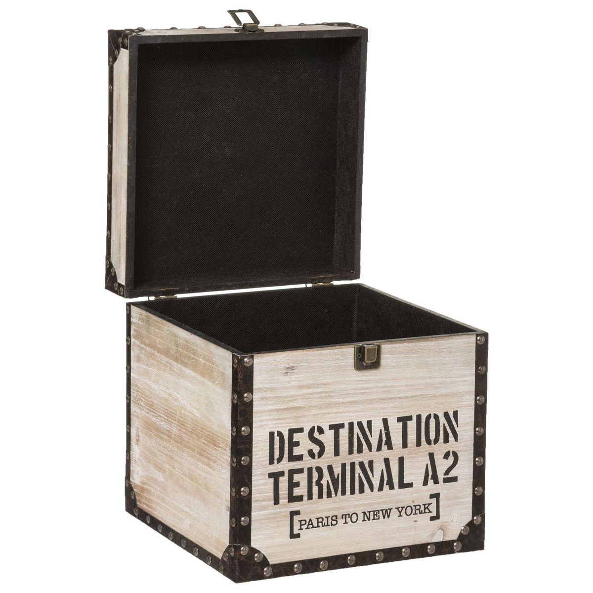 ATMOSPHERA 3 Malles carrées design bois Factory - Marron