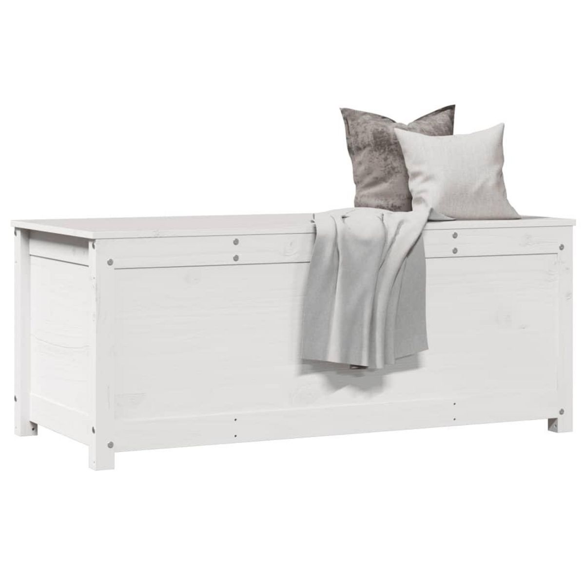 VIDAXL Boîte de rangement Blanc 110x50x45,5 cm Bois massif de pin