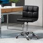Voir la diapositive 2 : VINSETTO Vinsetto Chaise de bureau capitonnée hauteur réglable pivotant 360° piètement chromé revêtement synthétique noir