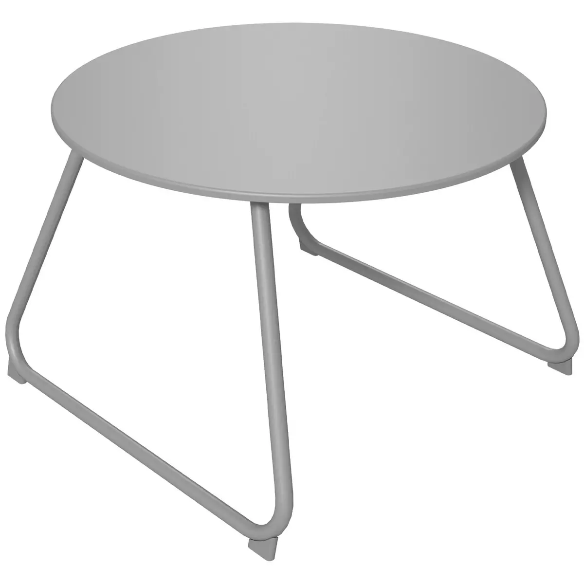 OUTSUNNY Table basse de jardin ronde Ø 60 cm métal époxy gris