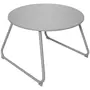 OUTSUNNY Table basse de jardin ronde Ø 60 cm métal époxy gris