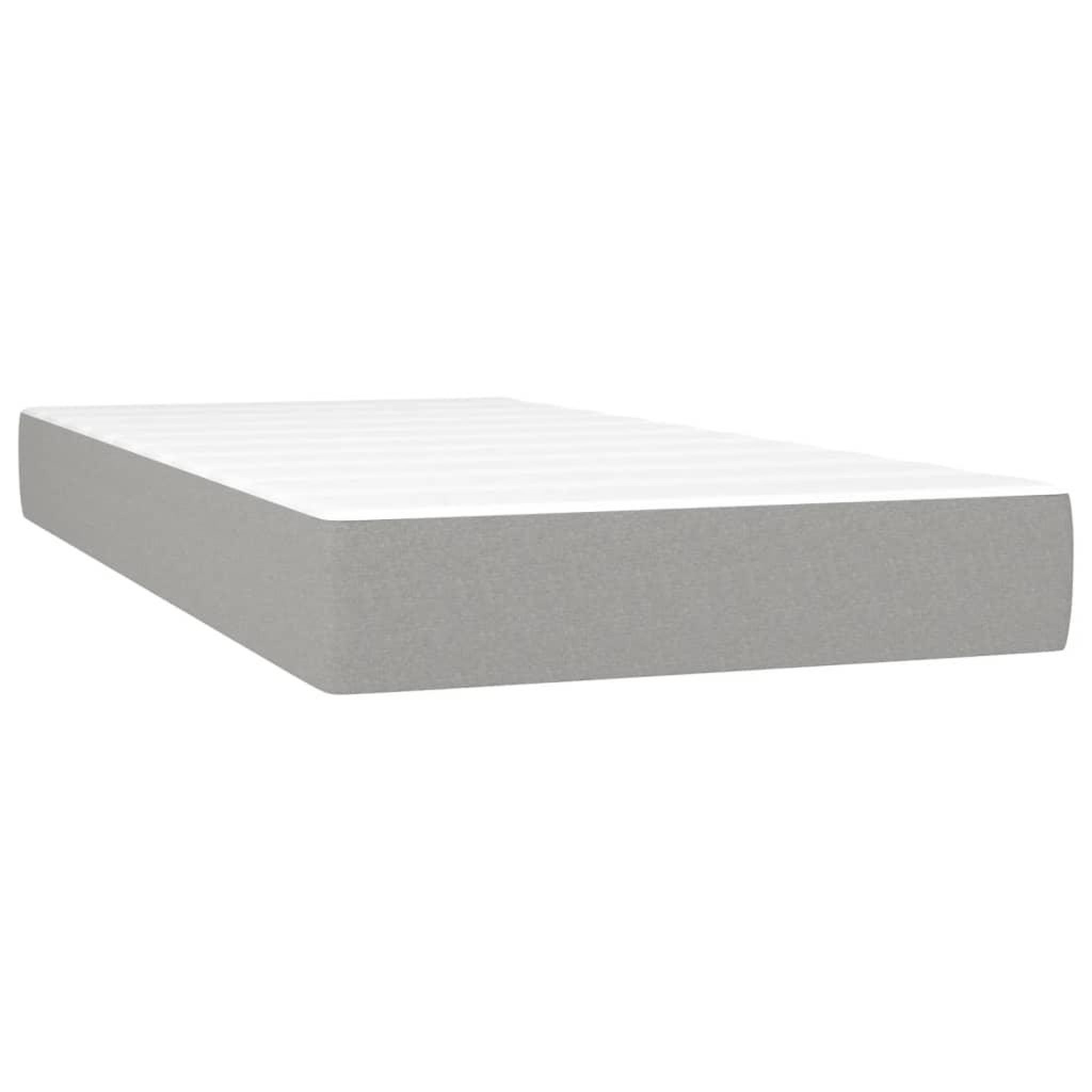Voir la diapositive 5 : VIDAXL Sommier a lattes de lit avec matelas Gris clair 80x200 cm Tissu