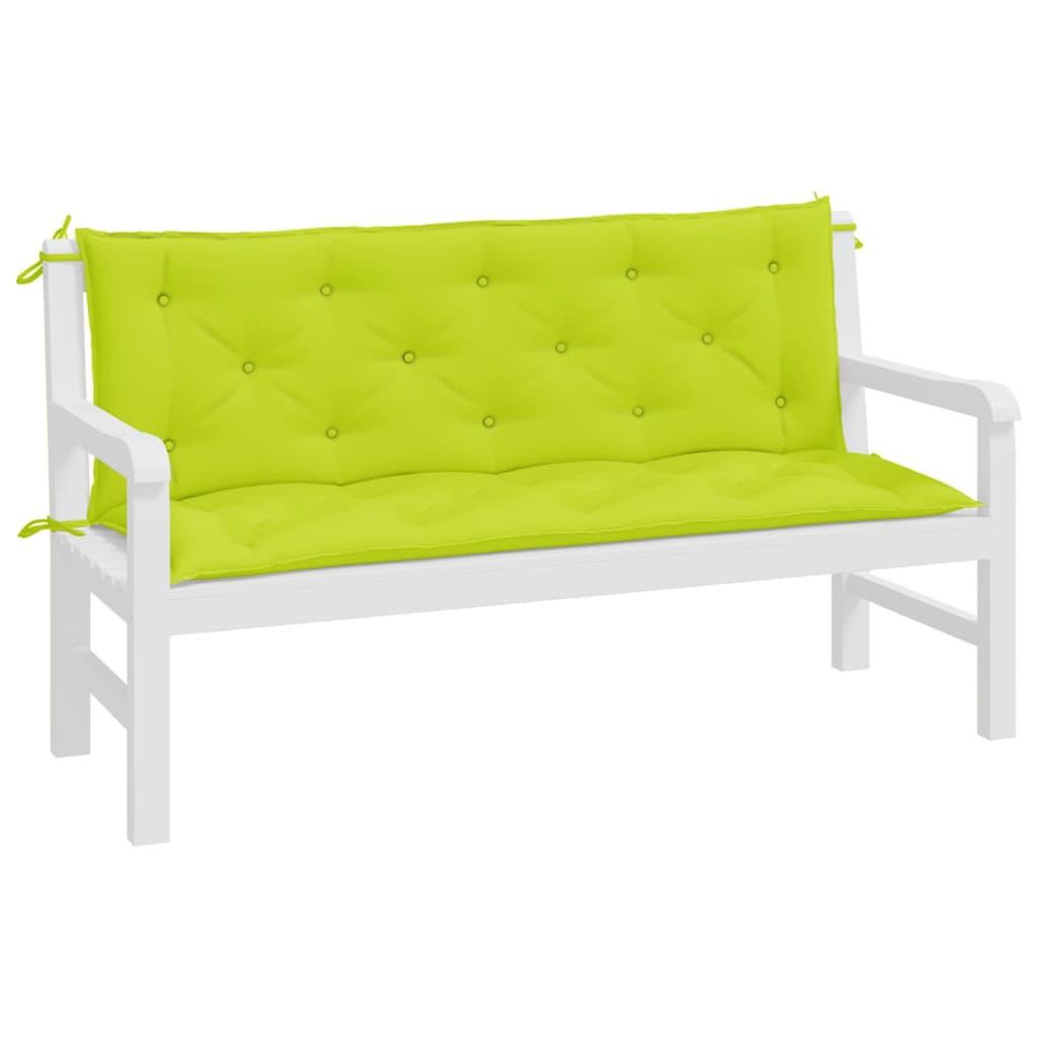 Voir la diapositive 4 : VIDAXL Coussins de banc de jardin lot de 2 vert vif tissu Oxford