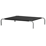 PAWHUT Lit pour chien chat XL grand confort sur pied - dim. 110 x 75 x 20 cm - métal gris textilène micro-perforé noir
