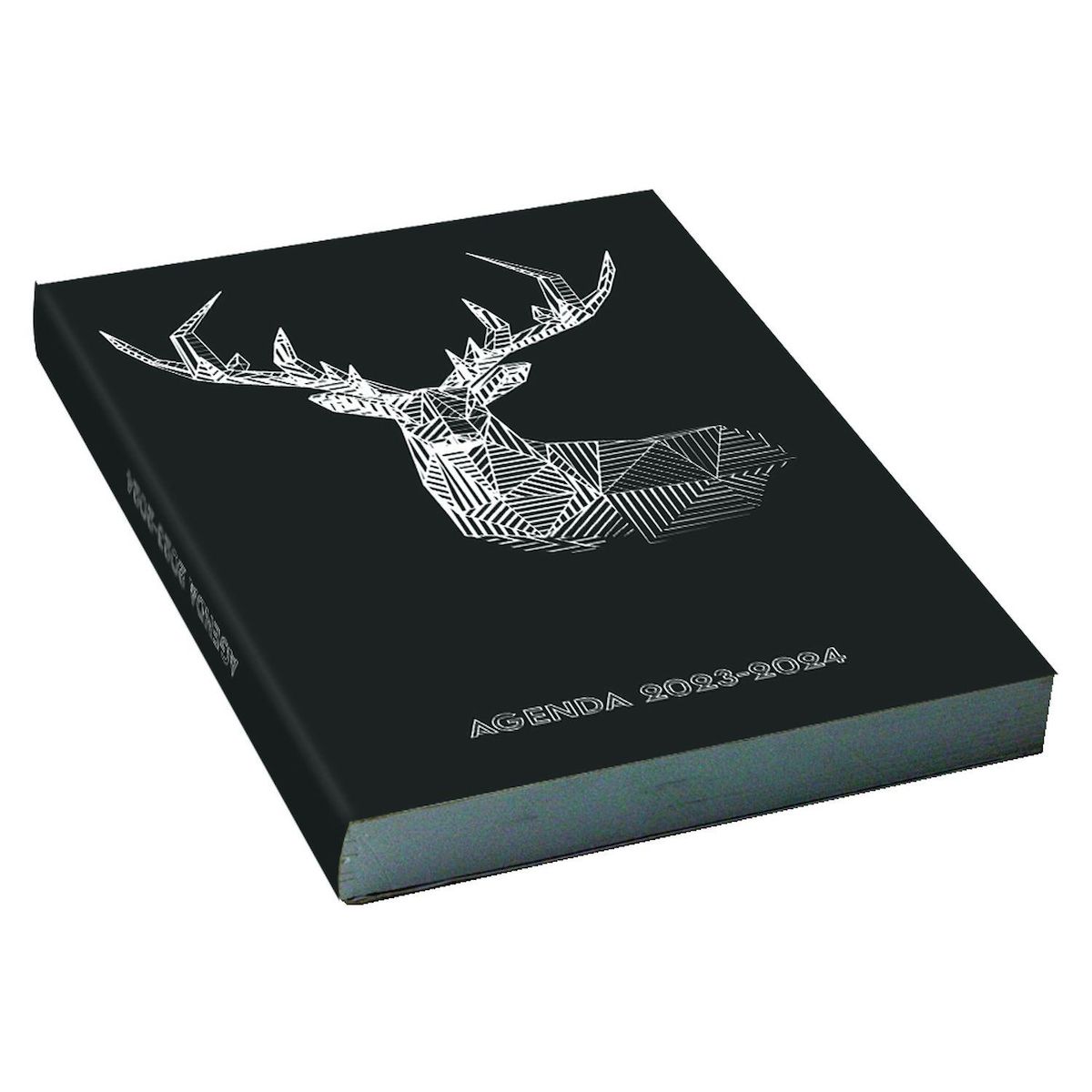 CLEMENTINA FROG Agenda scolaire journalier 12x17 cm Origami noir cerf 2023-2024