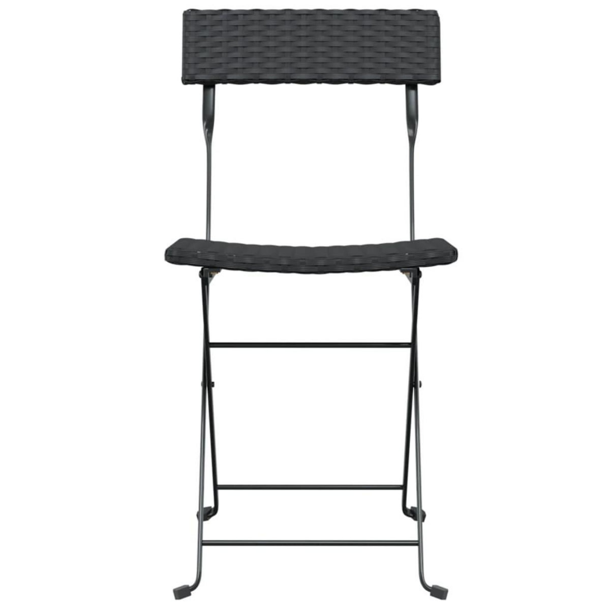 VIDAXL Chaises de bistrot pliantes lot de 2 Noir Resine tressee acier