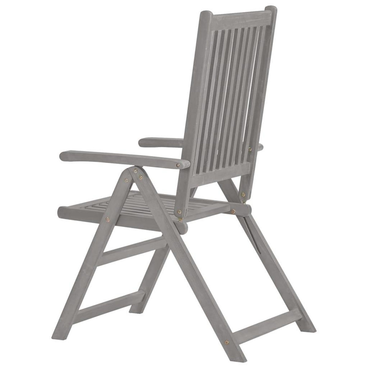 VIDAXL Chaises inclinables de jardin lot de 4 Gris Bois solide acacia