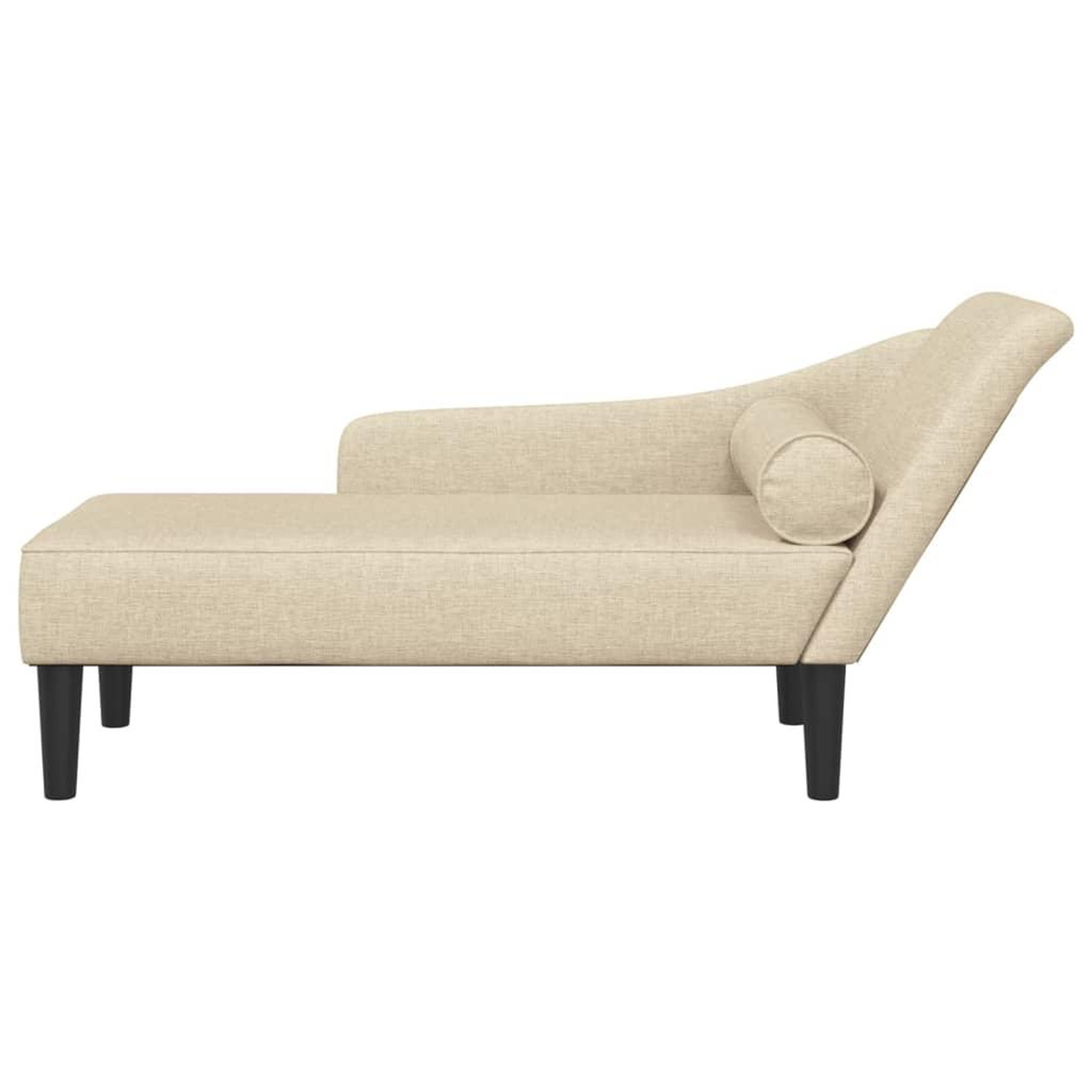 Voir la diapositive 3 : VIDAXL Chaise longue avec coussins creme tissu