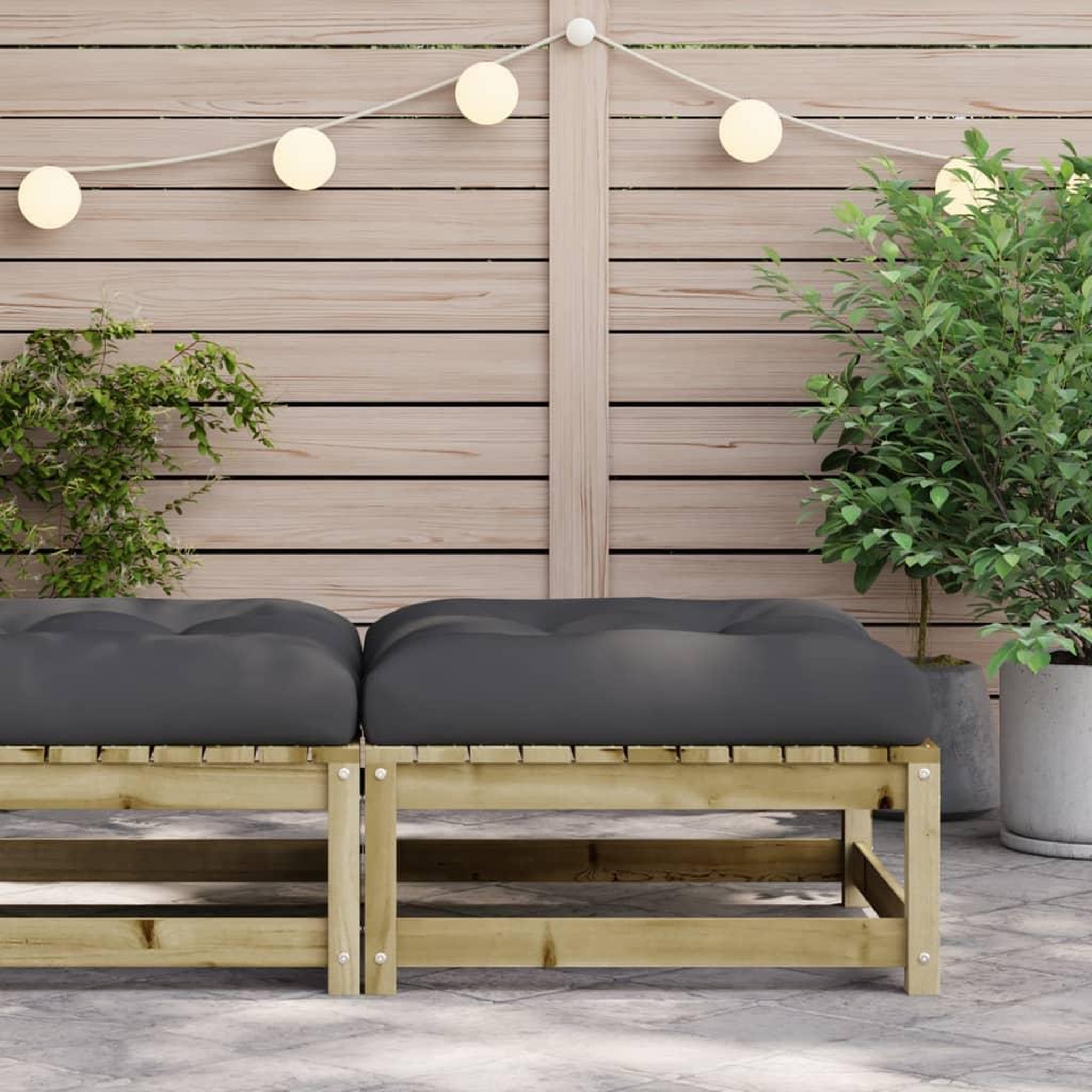 Voir la diapositive 3 : VIDAXL Repose-pied de jardin avec coussin bois de pin impregne