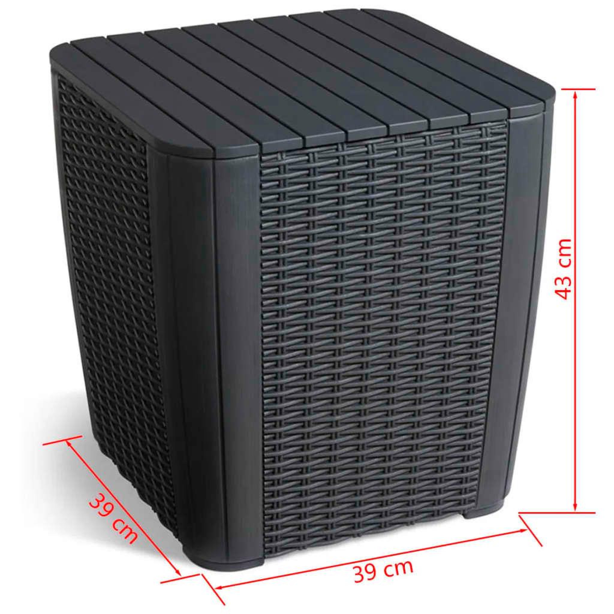 Voir la diapositive 2 : Keter Keter Table d'appoint de jardin Luzon Osier rond Graphite