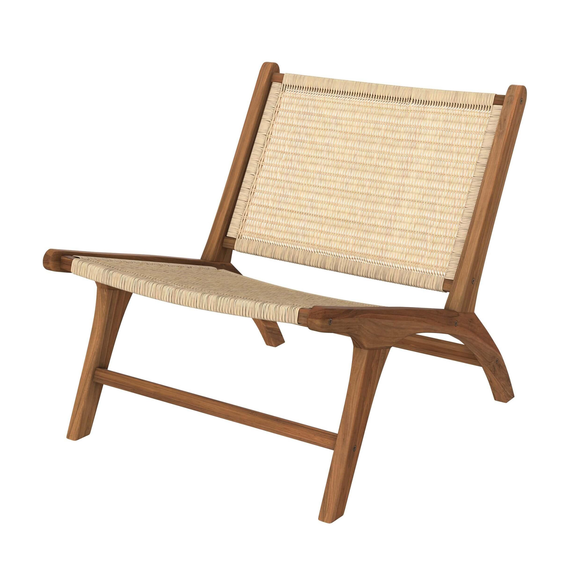 MAISON PAVANE Fauteuil en bois de teck et tressage vannerie en rotin-kilka