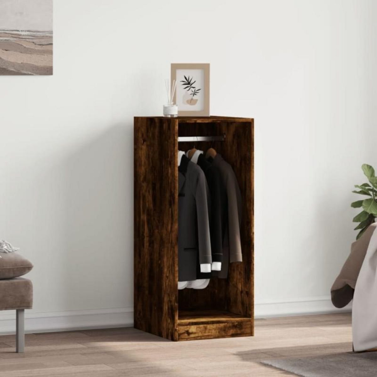 VIDAXL Garde robe chêne fumé 48x41x102 cm bois d ingénierie