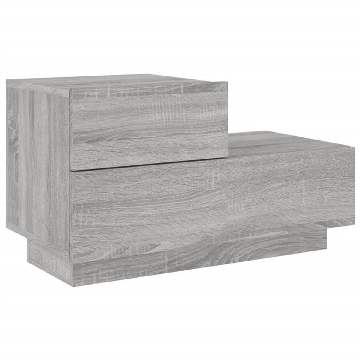 VIDAXL Table de chevet avec lumieres LED sonoma gris 70x36x40,5 cm