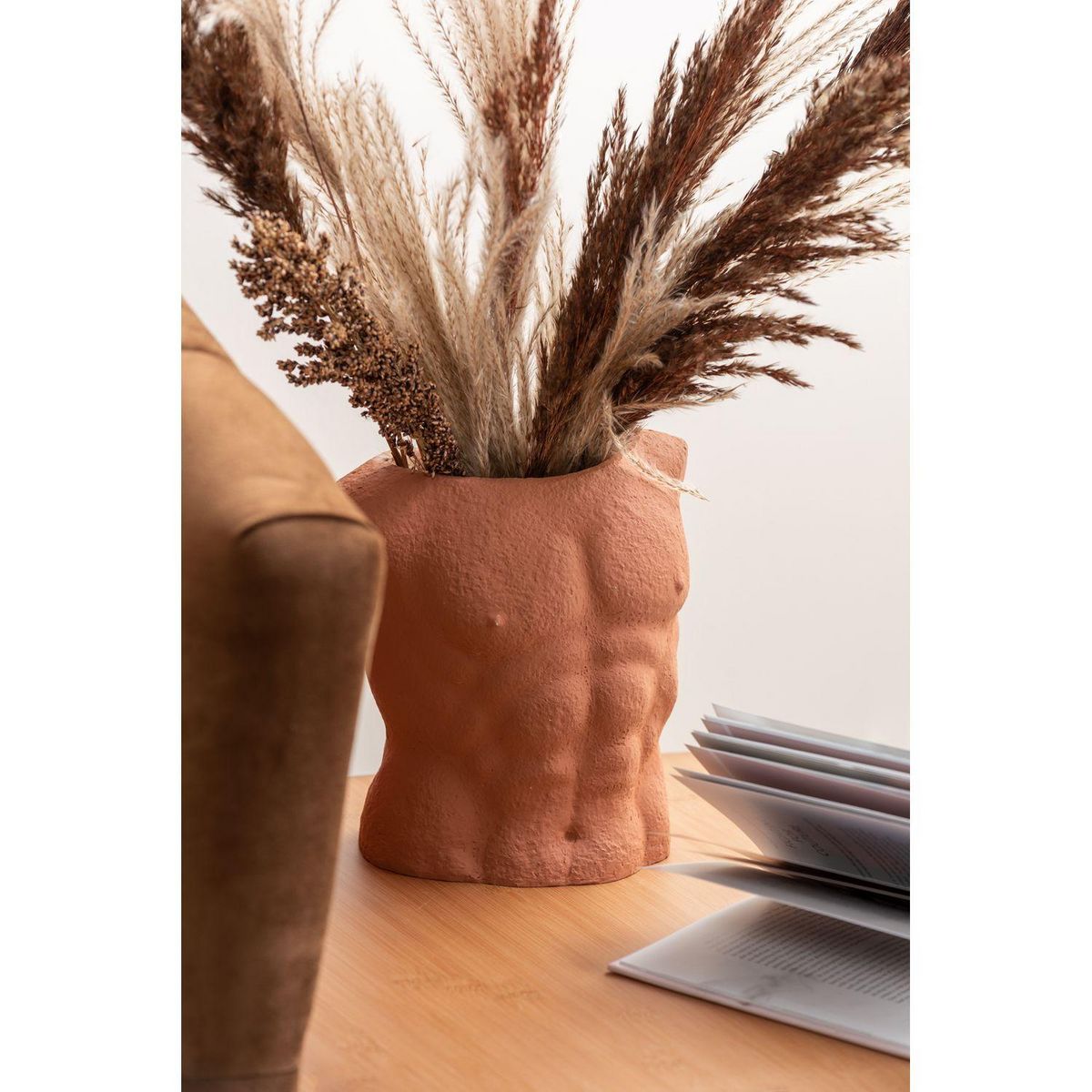 PRESENT TIME Vase Cache Pot en polyrésine - Modèle Mâle