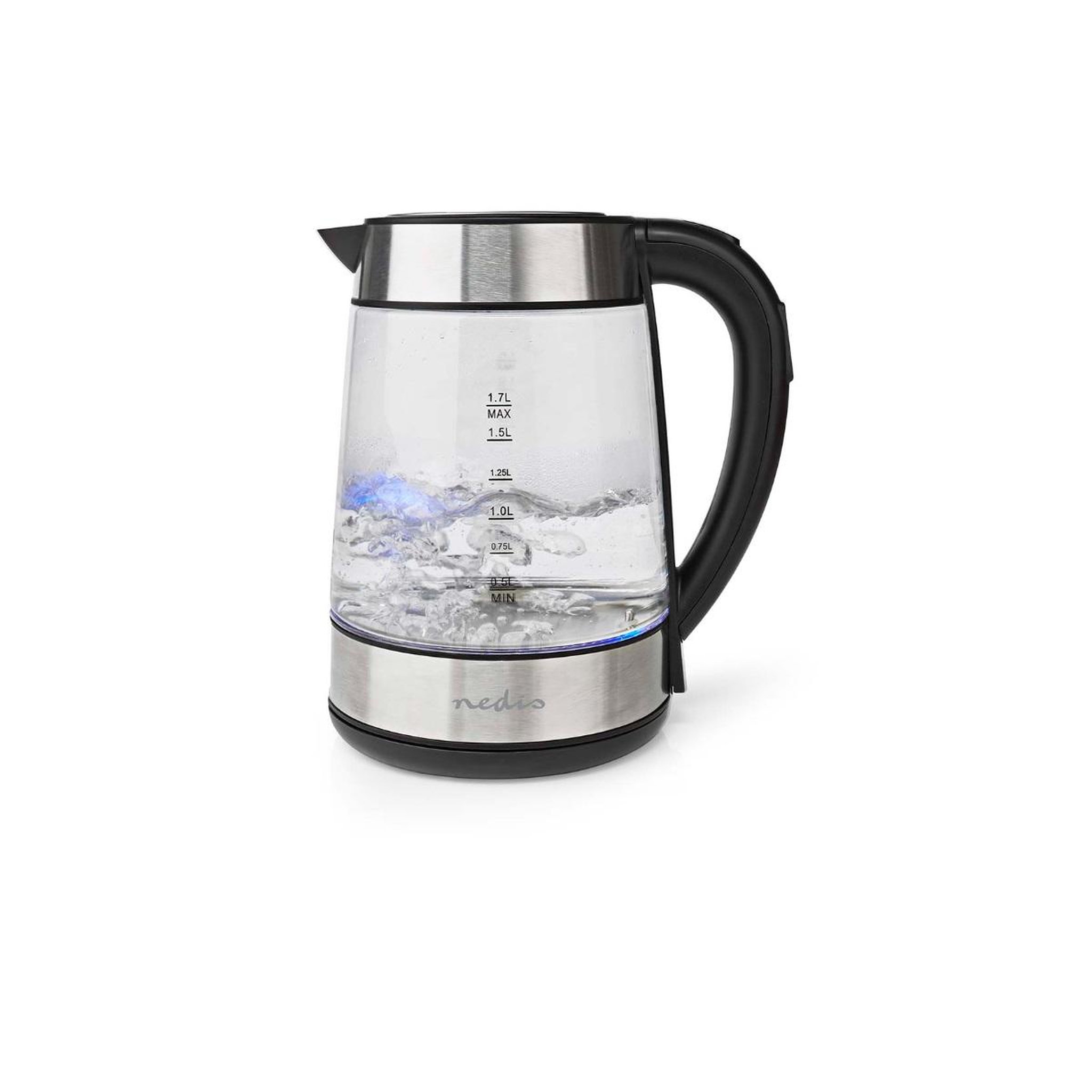 NEDIS Bouilloire sans fil 1.7l 2200w transparent - kawk320egs