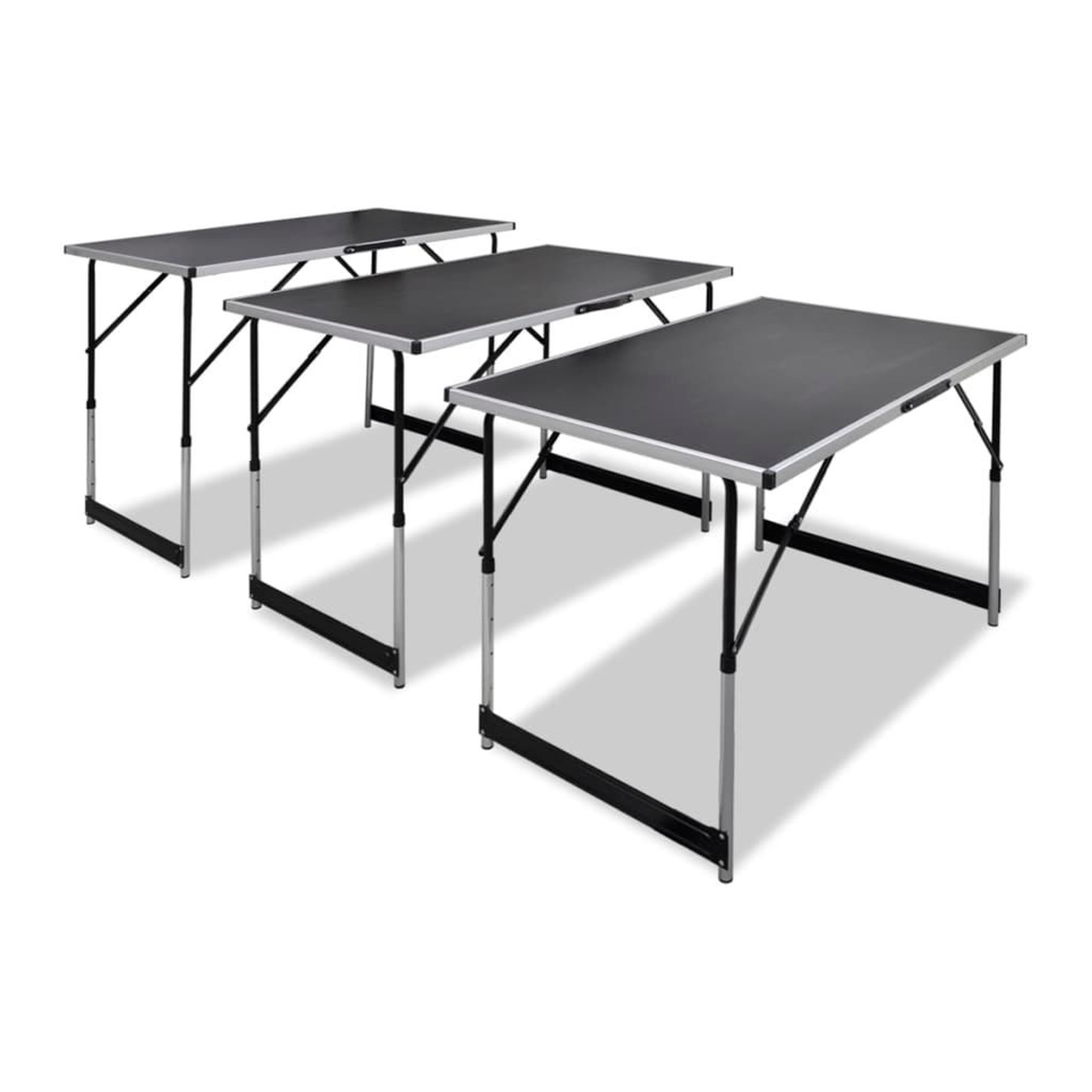 VIDAXL Table a coller 3 pcs pliable hauteur reglable