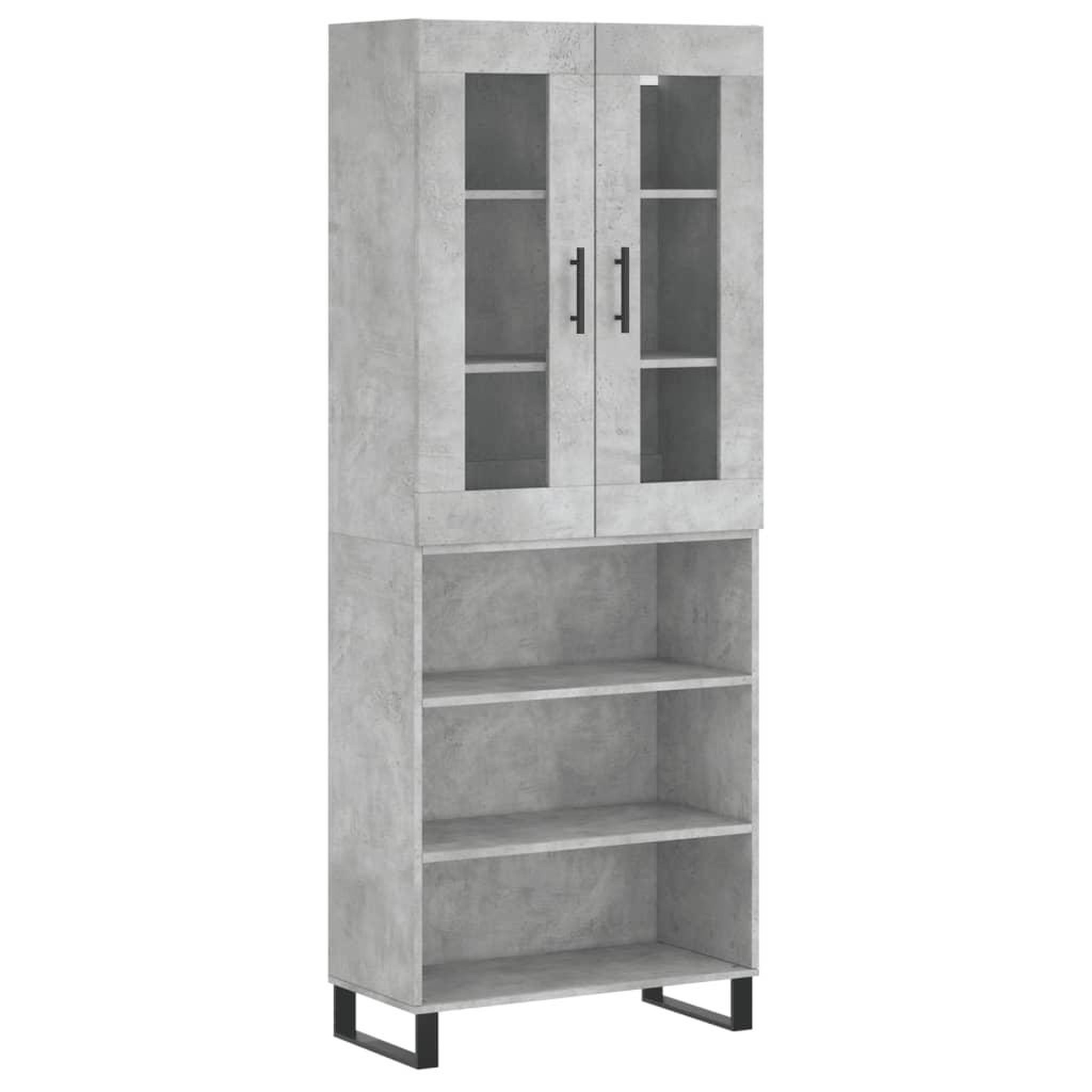 Voir la diapositive 2 : VIDAXL Buffet haut Gris beton 69,5x34x180 cm Bois d'ingenierie