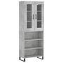 Voir la diapositive 2 : VIDAXL Buffet haut Gris beton 69,5x34x180 cm Bois d'ingenierie