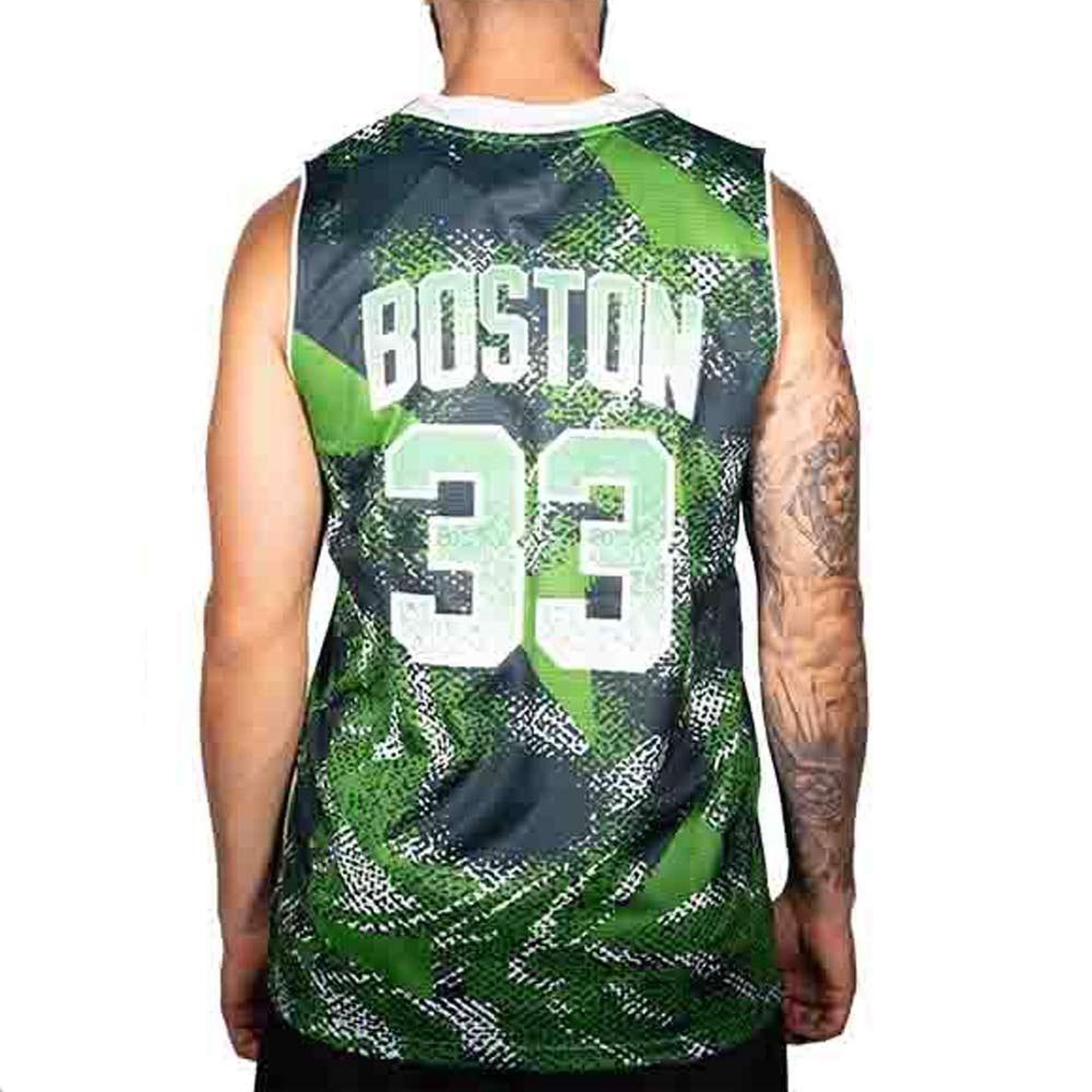 Voir la diapositive 2 : SPORTZONE Boston Maillot de basket Vert/Noir/Blanc Homme Sport Zone