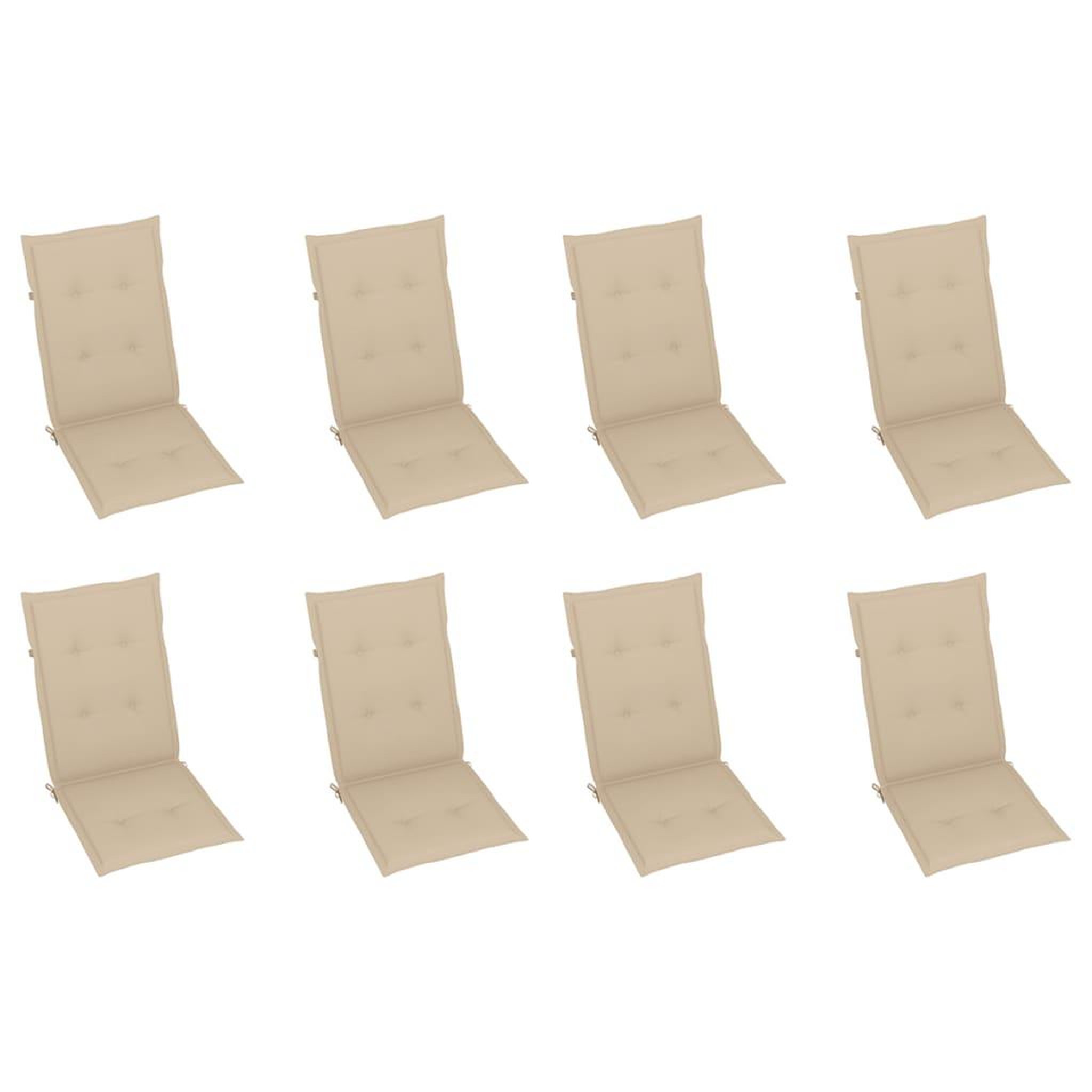 Voir la diapositive 5 : VIDAXL Chaises inclinables de jardin et coussins lot de 8 Teck solide