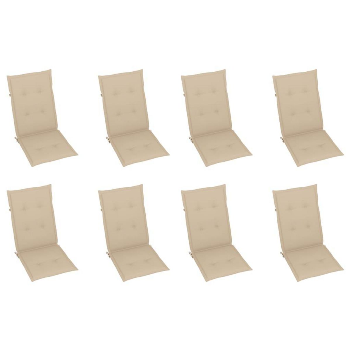 VIDAXL Chaises inclinables de jardin et coussins lot de 8 Teck solide