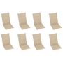 Voir la diapositive 5 : VIDAXL Chaises inclinables de jardin et coussins lot de 8 Teck solide