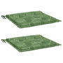 Voir la diapositive 3 : VIDAXL Coussins de chaise lot de 2 motif de feuilles 50x50x3 cm tissu