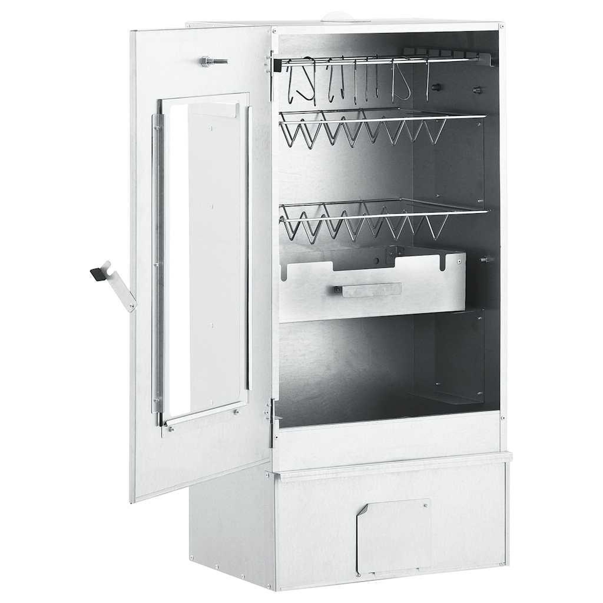 Voir la diapositive 3 : VIDAXL Fumoir a four a barbecue avec table acier galvanise